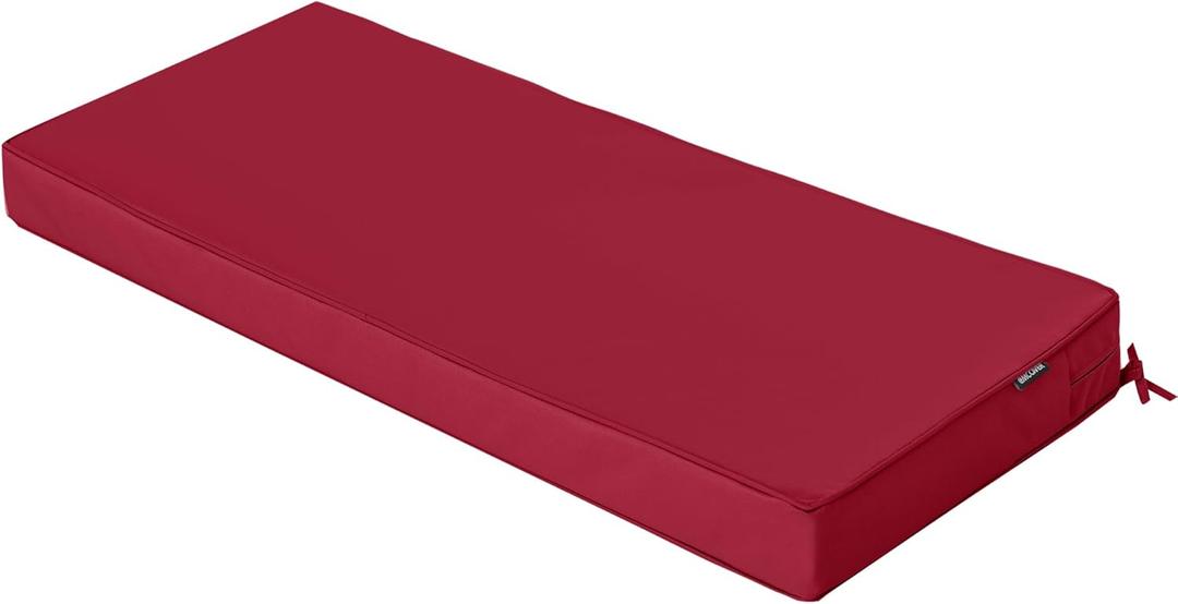 Outdoor Bench Cushions 59 x 18 Inch Thick Waterproof Porch Swing Cushions with Tie Patio Furniture Chair Cushion Bench Pad 5 Year Color Fastness Backyard Seat Pads Burgundy