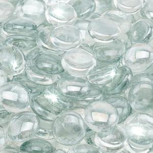 Stanbroil 10-Pound Fire Glass Beads - 1/2 inch Luster Fire Glass Drops for Fireplace Fire Pit | Gas Log Sets | Landscaping | Fish Tank, Crystal Ice Luster