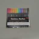 Outline Marker Self-outline Metallic Markers, 12 Colors Squiggles Shimmer Outline Markers Pen Set for Drawing Art School Supplies, Glitter Pen Set for Cards Lettering, Gift for 4-12 Year Old Girl