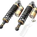 GZYF 12.6 inch 320mm Universal Motorcycle Rear Air Shock Absorbers Adjustable Go Kart Suspension for HONDA for Suzuki for Kawasaki for Yamaha ATV Go Kart Quad Dirt Sport Bikes Black & Gold