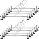 GoodtoU Pants Hangers with Clips, 6 Pack 12 Inch Slim Metal Skirt Hangers, Adjustable Non Slip Clips, Space Saving Closet Hangers, Black