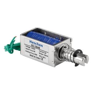 Heschen DC Solenoid Electromagnet, Push Pull Type, HS-1564B, DC12V 3A, 20mm Stroke, Initial Force 3N, Max Keep Force 60N, Open Frame, Linear Motion