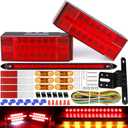Boat LED Trailer Lights Kit and Light Bar with Wiring Harness Combined Stop, Tail Lights, Amber Trailer Marker Lights, Boat Trailer for Camper Truck Snowmobile