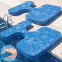 2 Pcs Extra Thick Saddle Float Strong Foam Support Saddle Seat Float Water Solid Swimming Pool Chair Swirl Pattern for Lake Beach River Boat Parks 23.5 x 21 x 2inch