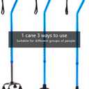 LIXIANG Walking Canes Stablize Women Quad Canes for Seniors & Adults Foldable Adjustable for Men & Women Heavy Duty Freestanding Cane for People with Leg Injuries 3 footings