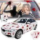 Lincia 19 Sheet Halloween Car Decorations Bloody Handprint Stickers DIY Halloween Car Accessories Horror Cars Decal Scary Blood Clings for Headlight Window Taillight Home Decor Office Party Supplies