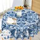 Boho Round Tablecloth 70 inch, Bohemian Circle Table Cloth, Stain Resistance, Water Repellent and Wrinkle-Free, Colorful Tablecloth Decor for Home Kitchen Dining Party Patio Indoor and Outdoor Use