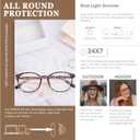 FONHCOO Blue Light Blocking Glasses Women Men Computer Eyeglasses,TR90 Fashion Round Transparent Anti Blue Light Glasses with Anti Eyestrain & UV Glare for Gaming & Reading (Tortoise)