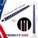 6 Pcs 4th of July Patriotic Flameless Taper Candles 11'' Red White Blue Battery Operated LED American Flag Stars Candles Real Wax Table Centerpiece for Independence Day Party Decor