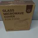 Glass Microwave Splatter Cover, Microwave Cover for Food with Standup Handle, Dishwasher Safe, Food Safe, Clear Microwave Plate Splatter Guard Lid with Vent Hole, House Essentials for Gift, 9.5inch