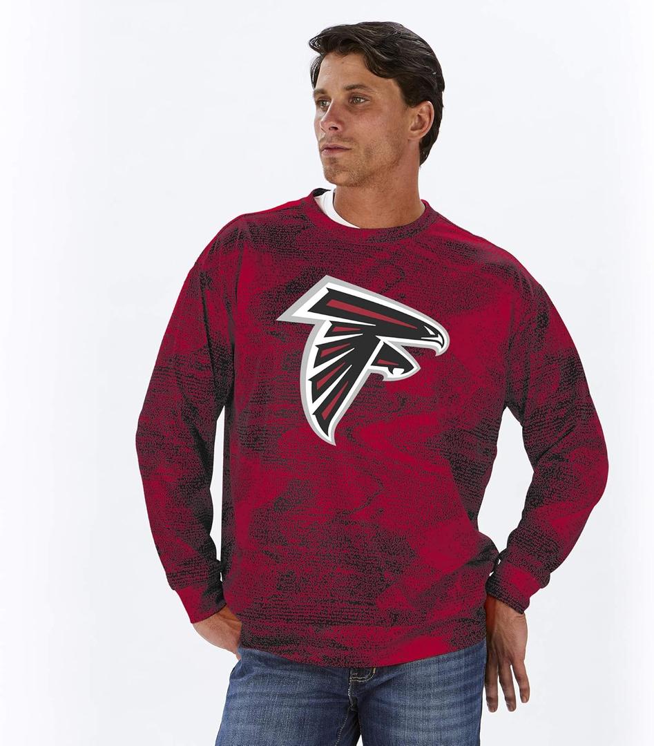 Zubaz NFL Men's Static Crew Neck Sweatshirt, Team Variation (X-Large)