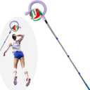AKA Sports Gear Volleyball Spike Trainer (EVA Header Design, No Header Scrap) Split Pole with Question Mark Hook-Adjustable Volleyball Hitting Trainer Equipment for Serving, Spiking and Jump Training