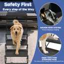 Dog Steps for Car, Truck, SUV, Dog Stairs for Car with Upgraded Non-Slip Surface, Foldable Dog Ramp for Car, Pet Stairs for Large Dogs, 5 Steps