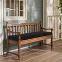 Outdoor Bench Cushion Waterproof 45"x18" Fade-Resistant Patio Furniture Cushion with Ties for Porch Swing, Loveseat, or Indoor Bench Replacement, Black