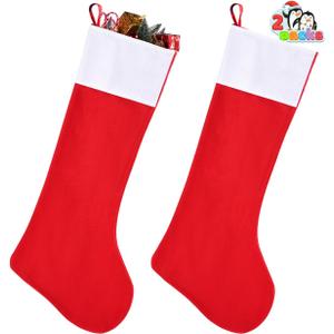 JOYIN 2 PCS 38 Jumbo Felt Christmas Stockings Party Decoration, Giant Christmas Large Stocking for Party Decorations Xmas Holiday Tree Decor