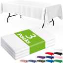 Pureegg Plastic Table Cloth Disposable 3 Pack, 54x108 Inch Rectangular Table Cloth, Leakproof Table Cover for Parties, Picnic, Weddings, White