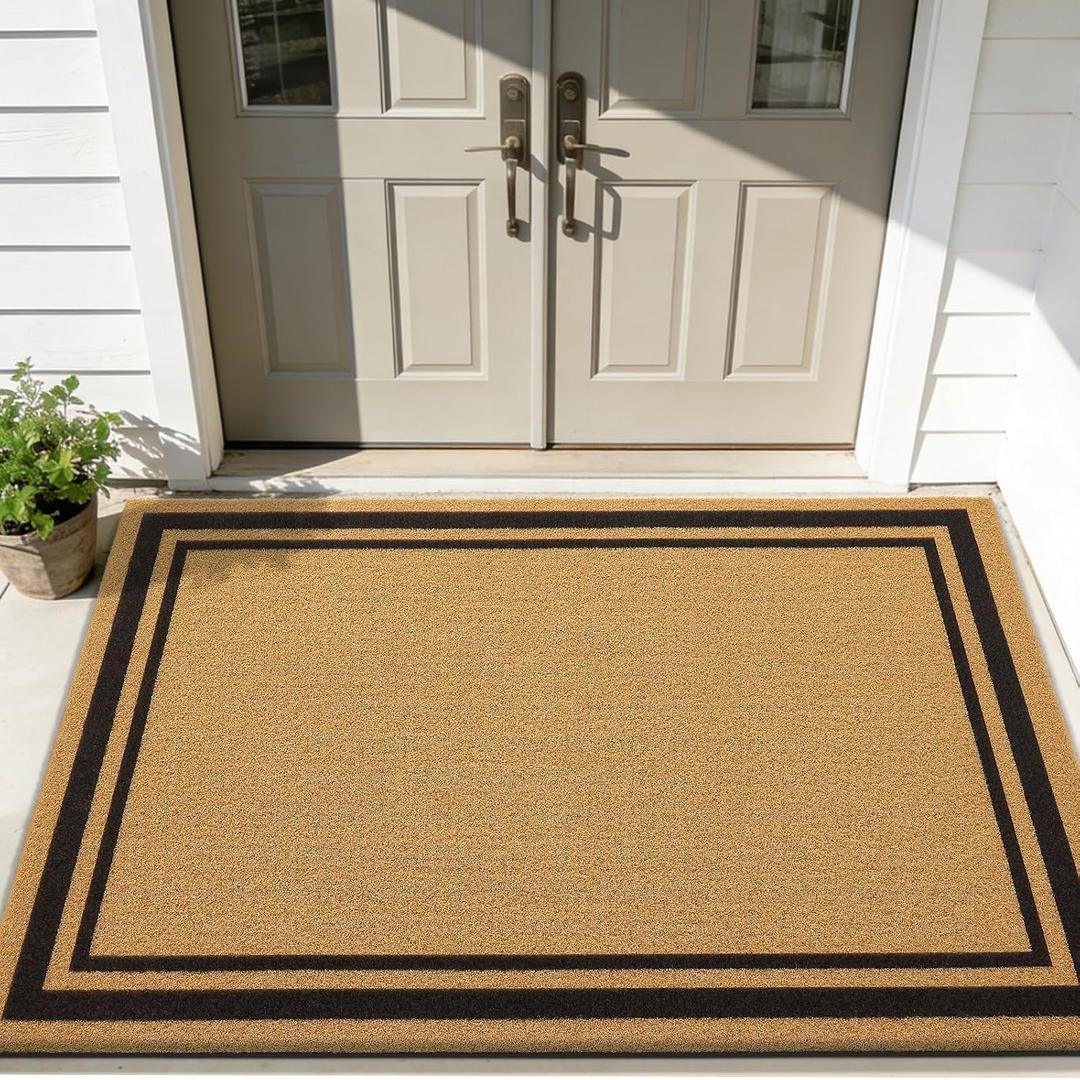 OLANLY Front Door Mat 71x47, Low Profile Doormat (Border)