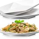 DELLING 13.7 inch Serving Platter, Geometric Serving Plates, White Porcelain Platters for Serving Food, Serving Trays for Party, Entertaining, Appetizer, Fruit, Salad, Oven Safe Dinnerware Set of 3