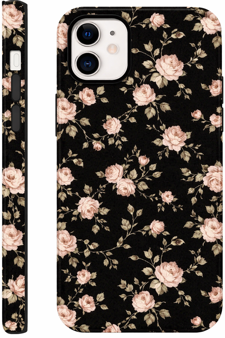 Flower Phone Case for iPhone 12 
Cute Vintage Rose & Vine Pattern Floral Phone Case, Girly Trendy Exquisite TPU Shockproof 2-in-1 Double Protective Cover for Girls Women