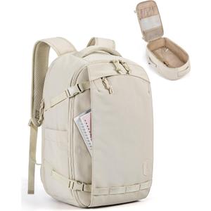 BAGSMART Travel Backpack Women, 15.6 Inch Carry On Backpack Flight Approved, TSA Approved Personal Item Travel Bag, Water Resistant Weekender Bag Luggage Daypack, Beige