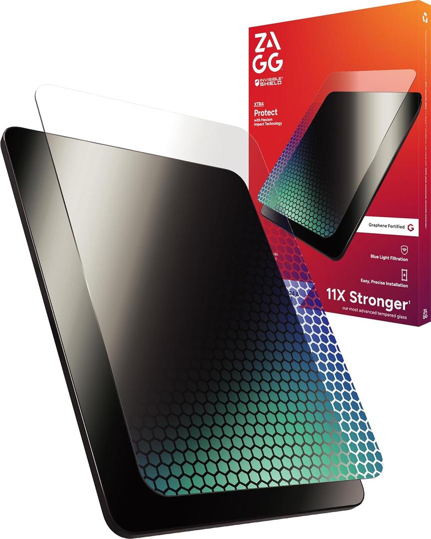 ZAGG XTR4 Screen Protector for iPad Mini 8.3" (A17 Pro)  11X Stronger Tempered Glass with Graphene, Blue Light Filtering, Anti-Reflective, Easy Dust-Free Installation, Eco-Friendly