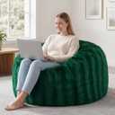 fond + found Adult Bean Bag Chairs 3FT Large Lounger, Wave Cover, Green, Small