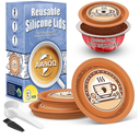 AANQQ Reusable Lids for Nespresso Pods Vertuo, 3pcs Food Grade Silicone Caps for Any Sizes of Reusable Nespresso Vertuo Pod Refillable Vertuo Capsule (3pcs Silicone Lids-No Capsule)