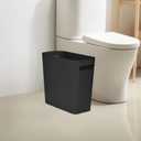 Versatile 1.8 Gallon Plastic Trash Can - The Compact Bin for Bathroom, Kitchen, or Home Office - Black
