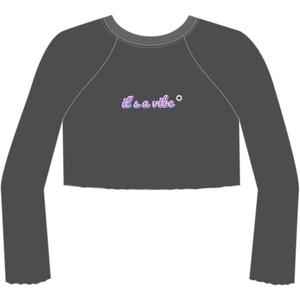 Bloch Girls' River Long Sleeve Raglan Crop Tee (8-10 Years, Black)