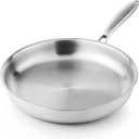 Stainless Steel Frying Pan, 8 Inch Frying Pan Cookware, Healthy Stainless Steel Skillet, Works on Induction, Ceramic and Gas Cooktops, PFOA Free, Dishwasher Safe, Stay-Cool Handle