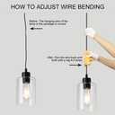 Modern Black Farmhouse Clear Glass Cylinder Pendant Light Fixture,Island Lights for Kitchen,Mini Pendant Lighting for Kitchen Island Decor - 4.75 Inch Shade 58 Inch Cord (Black 2 Pack)