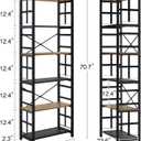 HOMBAZAAR 6 Tier Bookshelf,70 inch Tall Industrial Bookcase with Metal Frame and Open Shelves,Rustic Heavy Duty 6 Shelf Bookcase, Office Book Shelves for Living Room and Bedroom,Brown