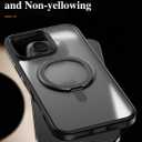 IMCHEN for iPhone 16 Pro Max Case - Heavy-Duty Protection, Enhanced 360 Swivel Ring Stand, Black