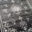 Beverly Rug Non Slip Rugs 2x3 Boho Medallion Floral Non Skid Rubber Backing Easy Silk Soft Entryway Rug for Living Room Easy to Clean Non Shedding Kitchen Bedroom Indoor Carpet (2 x 3 Black - White)