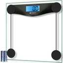 Etekcity Digital Body Weight Bathroom Scale, Large Blue LCD Backlight Display, High Precision Measurements, 6mm Tempered Glass, 400 Pounds, Black (11.9 x 11.9 inches)
