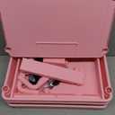 4 Tier Rolling Utility Cart with Drawer, Storage Organizer Cart with 2 Lockable Wheels, Multifunctional Rolling Storage Cart for Bathroom, Kitchen, Craft, Makeup, Baby Essentials, Pink