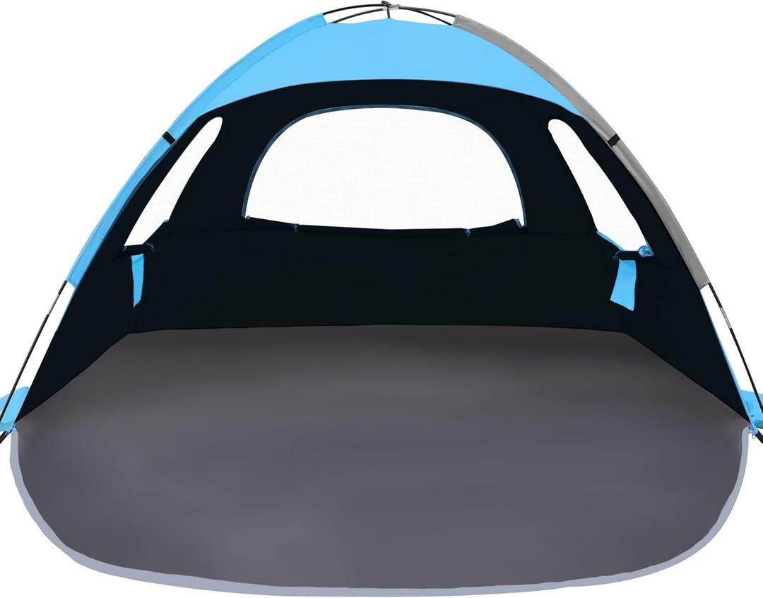 NXONE Beach Tent Sun Shelter with UPF 50+ UV Protection, Lightweight Easy Setup Portable Beach Canopy for Family, Large Space for Beach, Camping & Outdoor, 3/4/6 Person