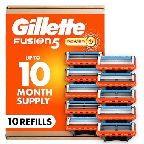 Gillette Fusion5 Power 5-Blade Razor Blade Refills for Men with Precision Trimmer, 12 Count
