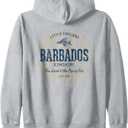 Barbados Retro Style Vintage Barbados Zip Hoodie. M Size