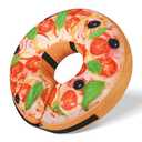Grand Line Pizza Inflatable Collar for Dog and Cat, Soft Protective Recovery Cone After Surgery, Blow up Pet Donut Collar Cone, E-Collar Alternative Does not Block Vision (Realistic, Large)