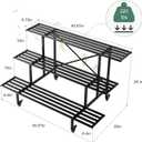 Zhongma 3 Tier Sturdy Metal Plant Stand with Wheels, L45.67 x W26 x H26 inch, Heavy Duty Plant Holder for Home Indoor and Outdoor, 660 LBS Capacity & Heavy Duty Construction