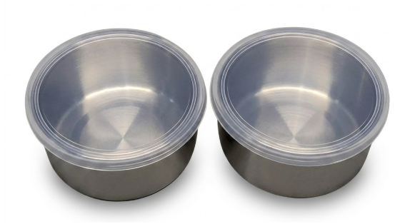 Metal Bowl Plastic Lid 2 Pcs