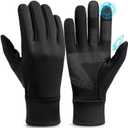 OZERO Winter Touchscreen Gloves for Men: Warm Running Gloves Windproof Water Resistant - Lightweight Thermal Glove for Hiking Cycling Driving (L , All Black)