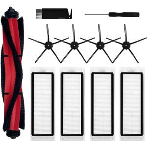Accessories Compatible for Roborock Q5 Q5+ Q5 Plus Replacement Parts,      , 1 Main Brush 4 HEPA Filters 4 Side Brushes