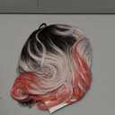 WERD Long White/Red Wig for Women Long Curly Wavy Wig Middle Part White Wigs Heat Resistant Synthetic Cosplay Hair For Theme Party Daily Use