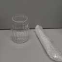 8Pcs Ribbed Glass Cups Set Creative Wavy Drinking Glasses Clear Glassware for Coffee Cocktail Juice Water Soda Tea Drinking Glasses Straws 650ml