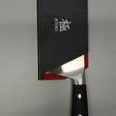 KYOKU Samurai Series - 7" Cleaver Knife - Full Tang - Japanese Style High Carbon Steel Kitchen Knives - Pakkawood Handle with Mosaic Pin - with Sheath & Case