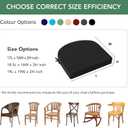 Outdoor Chair Cushions Set of 4: Waterproof & Fade Resistant Patio Furniture Cushions - 18.5 x 16 x 2 Inch Non Slip Round Corner Seat Cushion Pads with Removable Cover for Garden Yard Lawn, Black