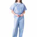 Medline Disposable Scrub Pants, Elastic Waist, XL Size, Blue - for Medical Professionals, 30 Count, X-Large 