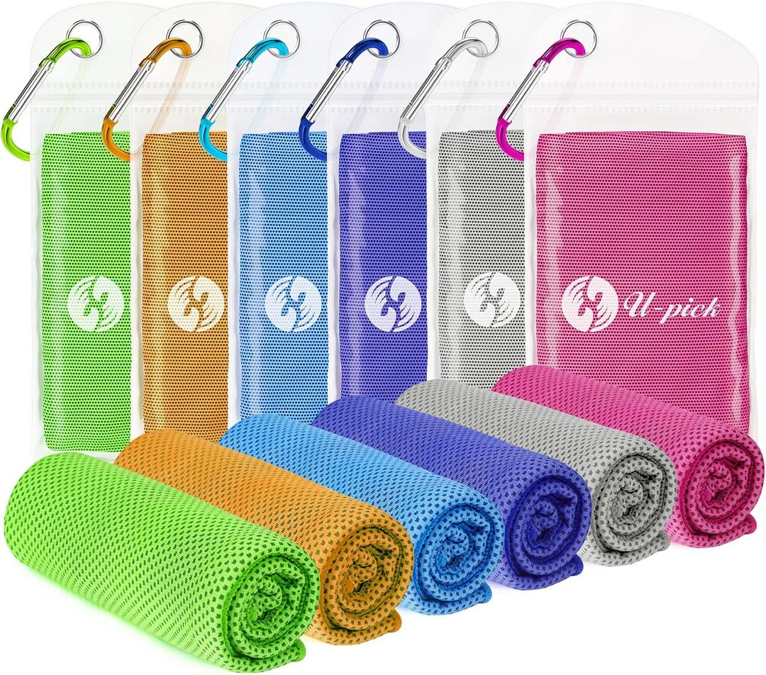 U-pick Cooling Towels(40"x12"), Sweat Towel for Gym, Cool Rags for Neck and Face, Breathable Soft Ice Chilly Towel for Hot Weather, Workout, Golf, Tennis, Travel, Camping, and Yoga